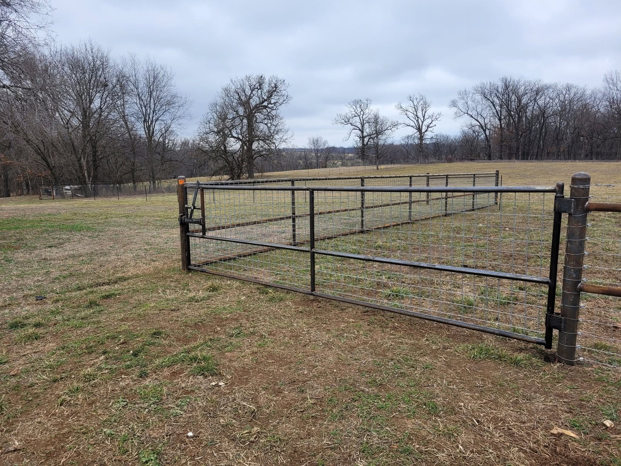 Woven wire fence and gate
