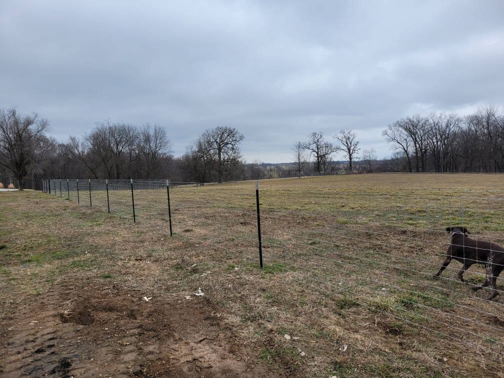 Woven wire fence line